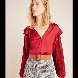Dolan red silk blouse